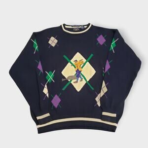 Vtg Salty Dog Gant Argyle Golf‎ Pullover
 Sweater Sz XL Grandpa 90s Cosby Preppy